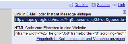 Google-Map Einbinde-Codes