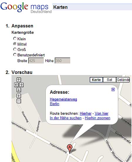 Googlemap anpassen