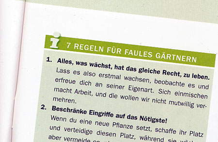 Sieben Regeln für faules Gärtnern