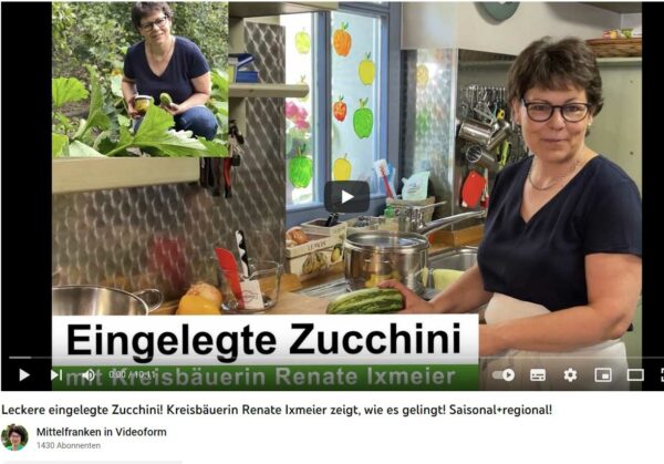 Renate füllt Zucchini heiß ab